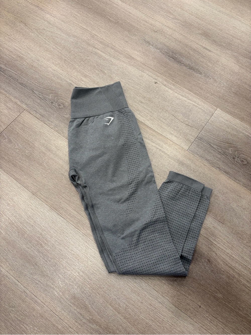 Gymshark Gray Seamless Leggings with Subtle Logo